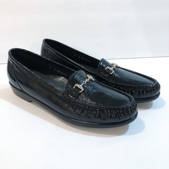 SAS Shoes - SAS Metro Black Patent Leather Loafers Flats